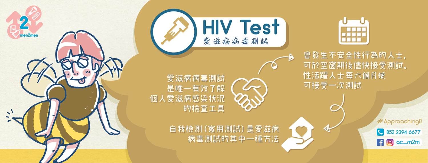 愛滋病病毒(HIV)有90日空窗期，發生不安全性行為或高風險行為後，過了空窗期便可接受檢測。檢驗愛滋病病毒感染狀況可以保護你和你身邊的健康，立即預約免費HIV測試！